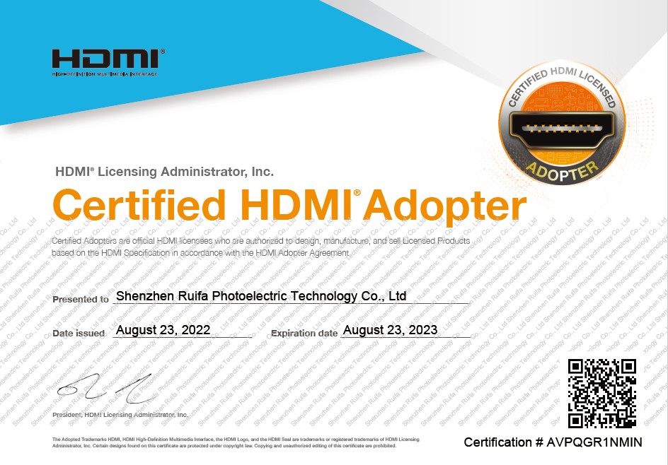 Certified HDMI Adopter